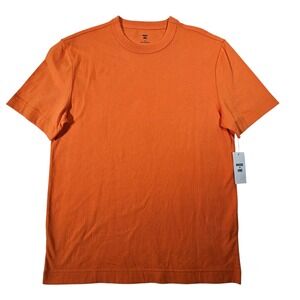 MODE OF ONE Men Orange Short Sleeve Crew Neck T Shirt‎ Everyday Basic Tee Small